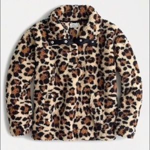 J. Crew Leopard Print Sherpa Fleece. Size S. NWT